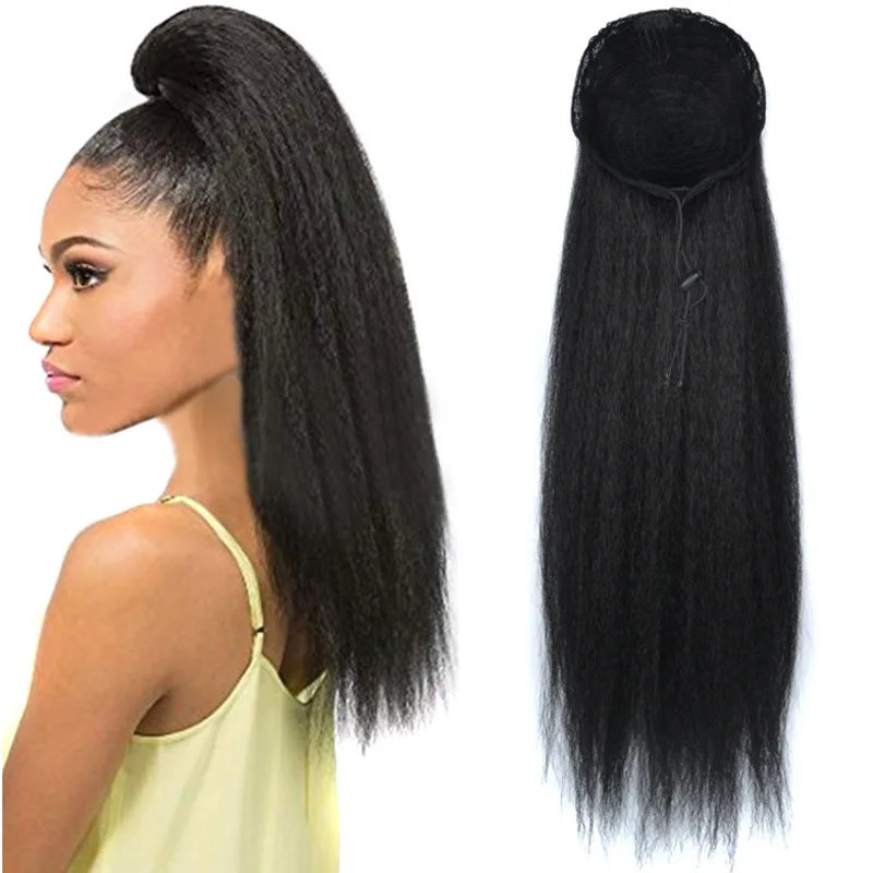 Jeedou Yaki прямые волосы хвост шнурок Updos хвостики 55 см 100 г черные коричневые