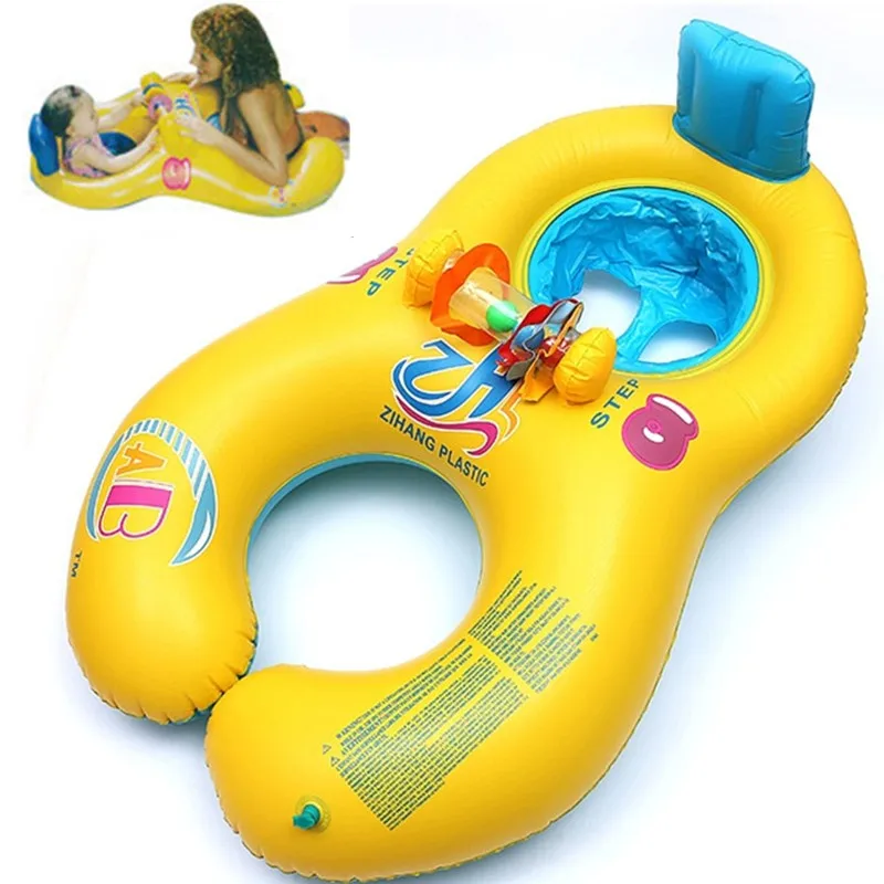 

Baby Inflatable Swim Float Ring Mother And Child Swimming Circle Baby Seat Rings Double Swim Rings Swimming Pool Accessories