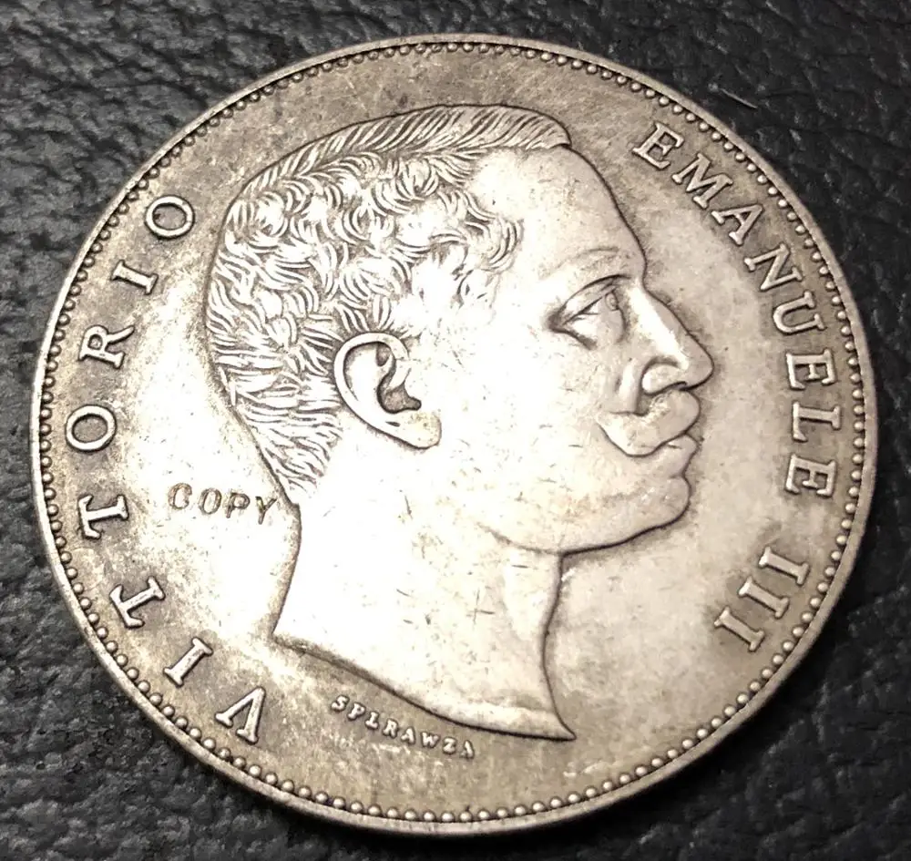 1901 г. Италия копия монеты Ирри Витторио эмануеле III с посеребренным