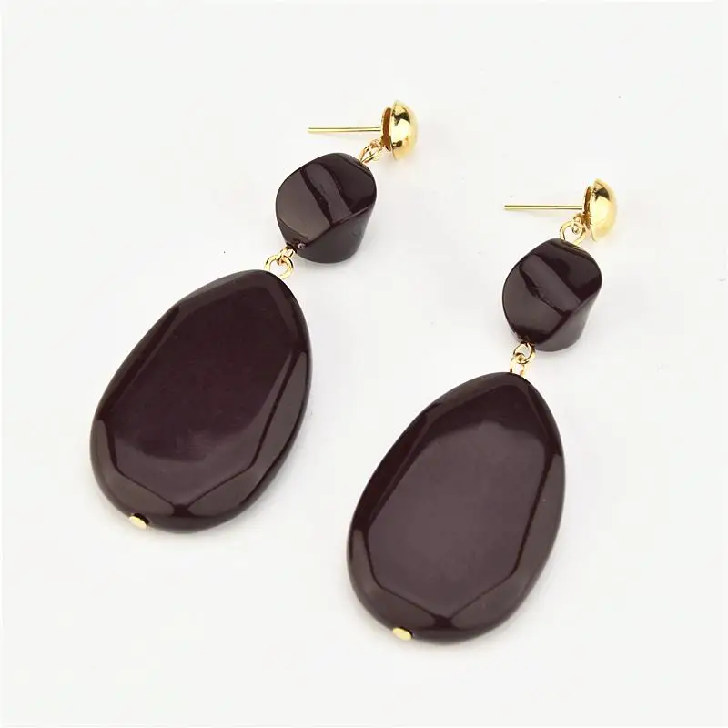 Dark Red Корейские подвески в виде капель воды Висячие серьги длинные массивные желтые акриловые серьги для женщин ювелирные изделия Brincos Accesorios Mujer - Окраска металла: Dark Red