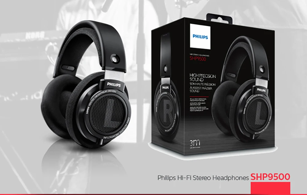 Наушники Philips Hi-Fi SHP9500 3,5 мм разъем неодимовый драйвер гарнитура для музыки и кино и игры блютуз наушники