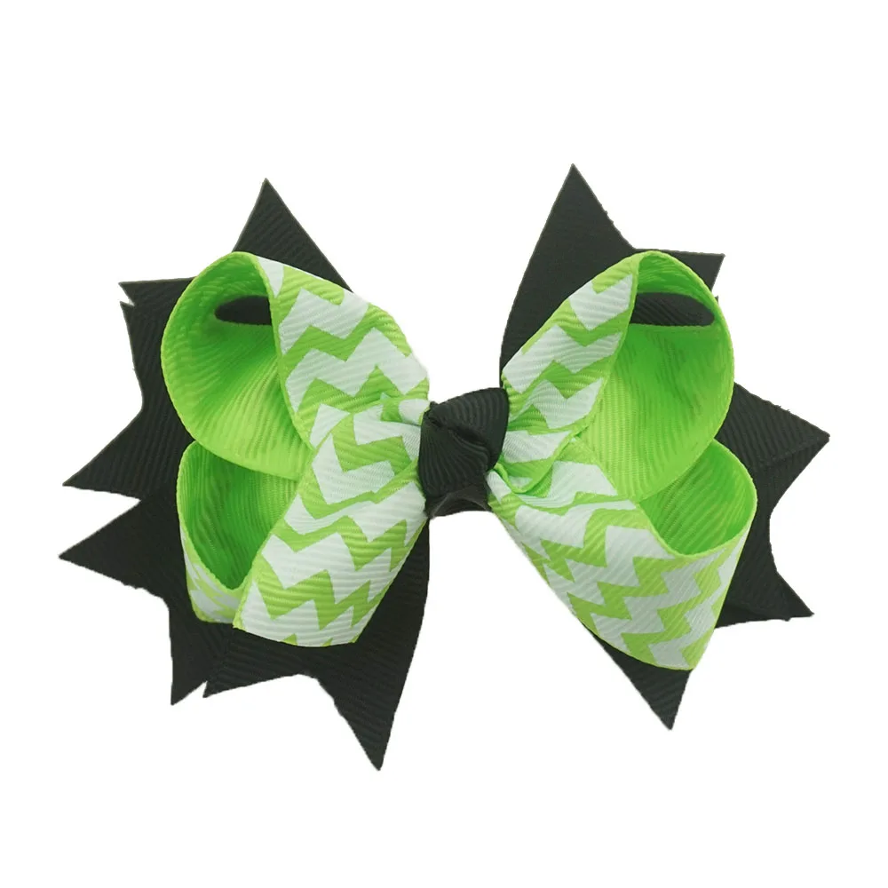 apple green striped Вы банты 4 дюйма Рождественский подарок для девочек банты, заколки для волос ручной работы ленты банты заколки для волос Головные уборы Детские аксессуары для волос - Цвет: apple green striped