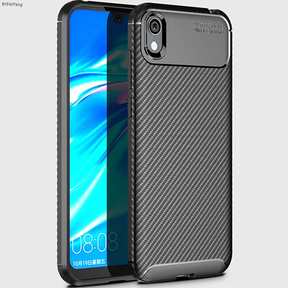Чехол для Huawei Honor 8 S чехол Мягкая силиконовая задняя крышка углеродное волокно