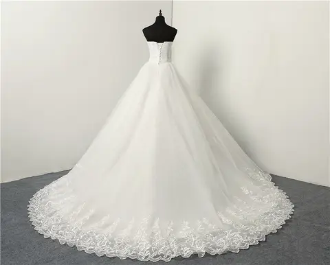 Модное простое классическое бальное платье белого цвета, свадебное платье на шнуровке, милое кружевное платье без рукавов с аппликацией без бретелек