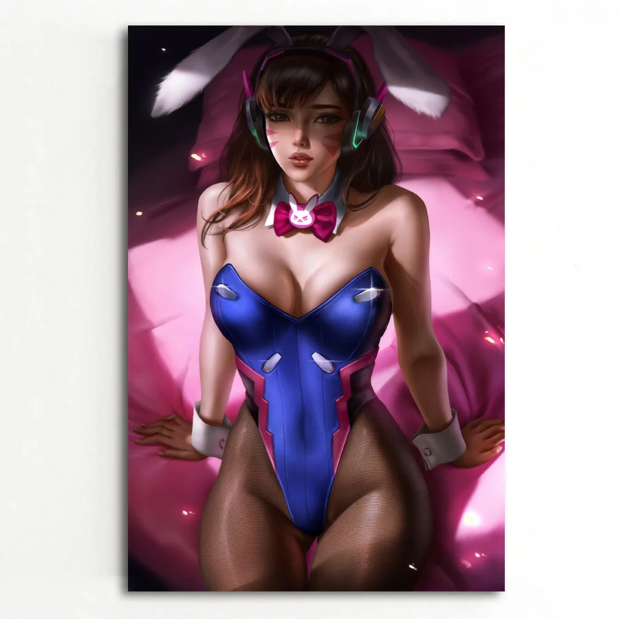 D.Va (Overwatchs) с рисунком из аниме костюм для девочек изображением кролика Банни