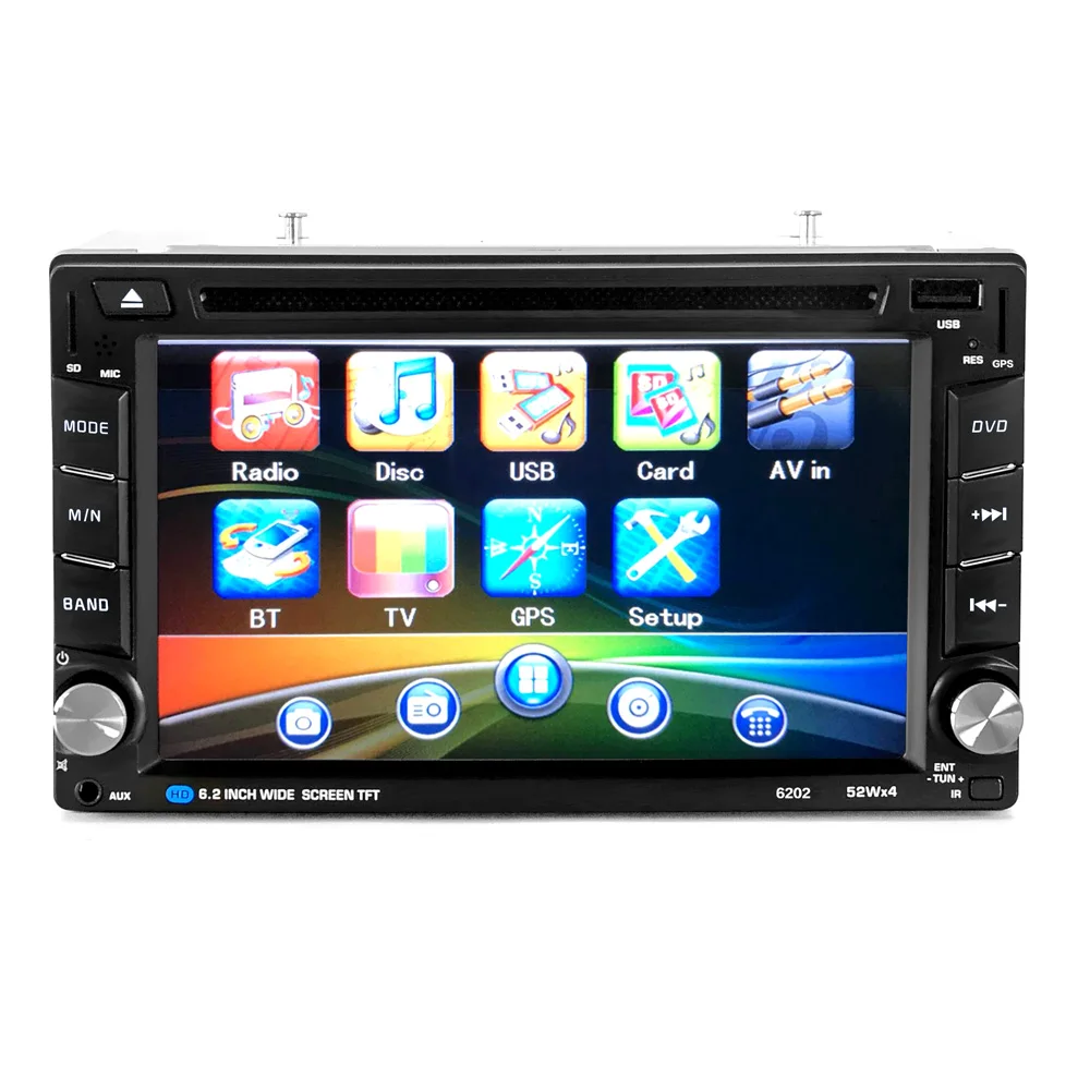 Универсальный 6 2 дюймовый Din Автомобильный Bluetooth Сенсорный CD DVD плеер стерео MP3 AUX FM