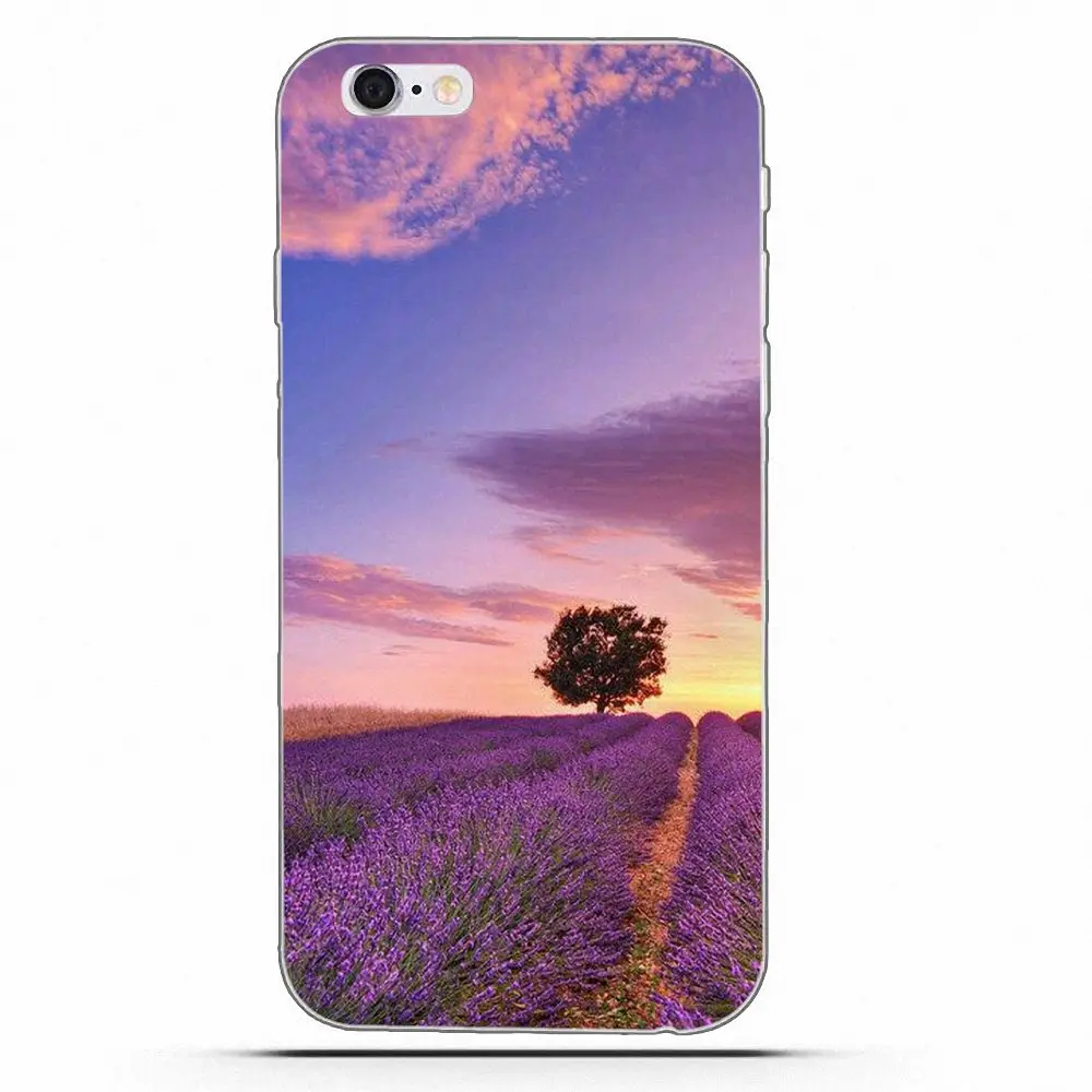 Вексоэк ТПУ Кожа Рисунок Прованс Лавандовый Фиолетовый Цветок Для LG G2 G3 мини Спирит G4 G5 G6 К4 К7 К8 К10 2017 V10 V20 V30 на.