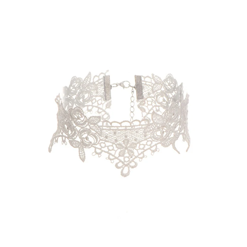Женское кружевное ожерелье ZHINI белое чокер в стиле панк с кисточками|lace choker