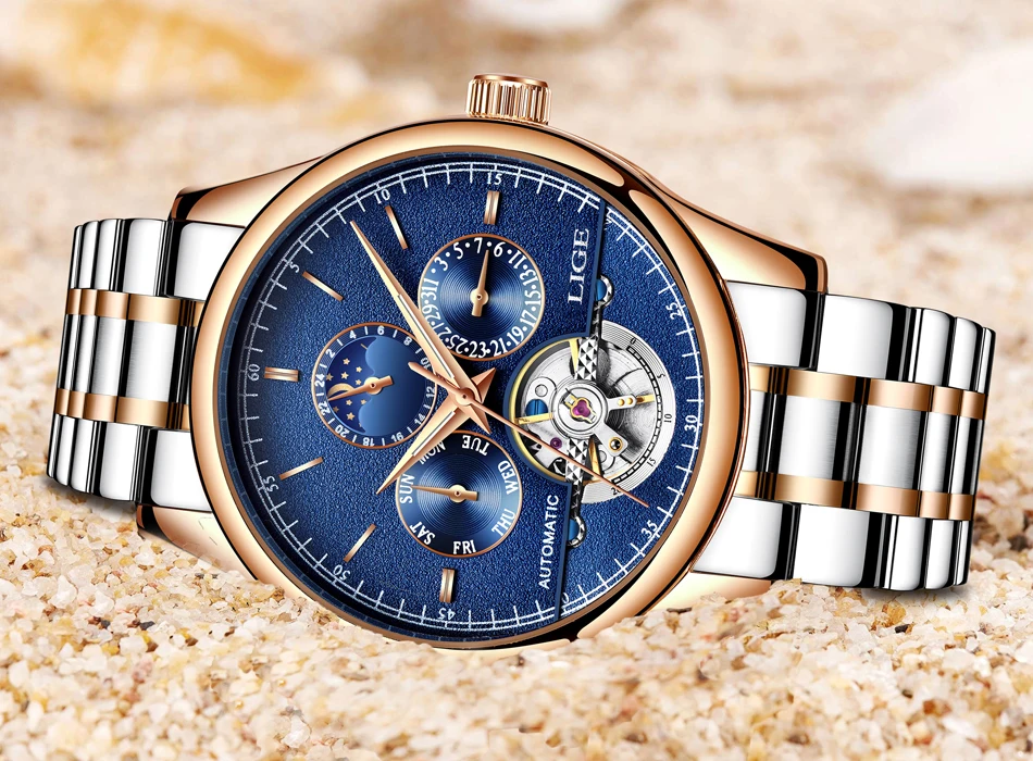Relojes LIGE Мужские автоматические механические Спортивные часы мужские роскошные Брендовые повседневные часы мужские наручные часы армейские часы relogio masculino