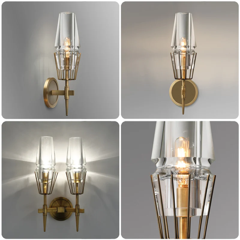 Modern Wall Lamp 2 Arm Glass Sconce Luminaire Gold Metal Plated For Bathroom Corridor Bedroom Light Art Home Lighting Lamparas | Освещение