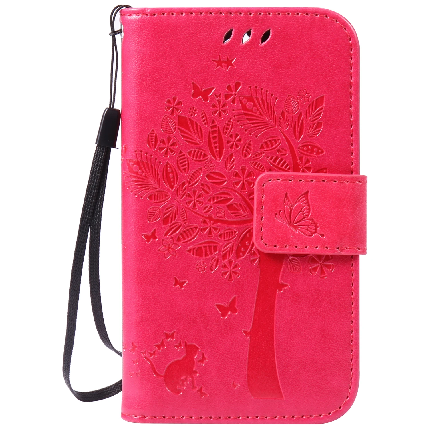 Разноцветная Pattern Роуз Тиснением Слот Для Карты Бумажник PU Кожа Стенд Флип Дело