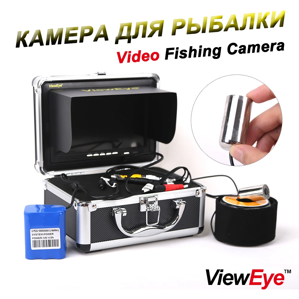 Рыболокатор ViewEye видимый под водой 1000 ТВЛ 7 дюймов 12 светодиодов|fish finder|fishing camera 7fish