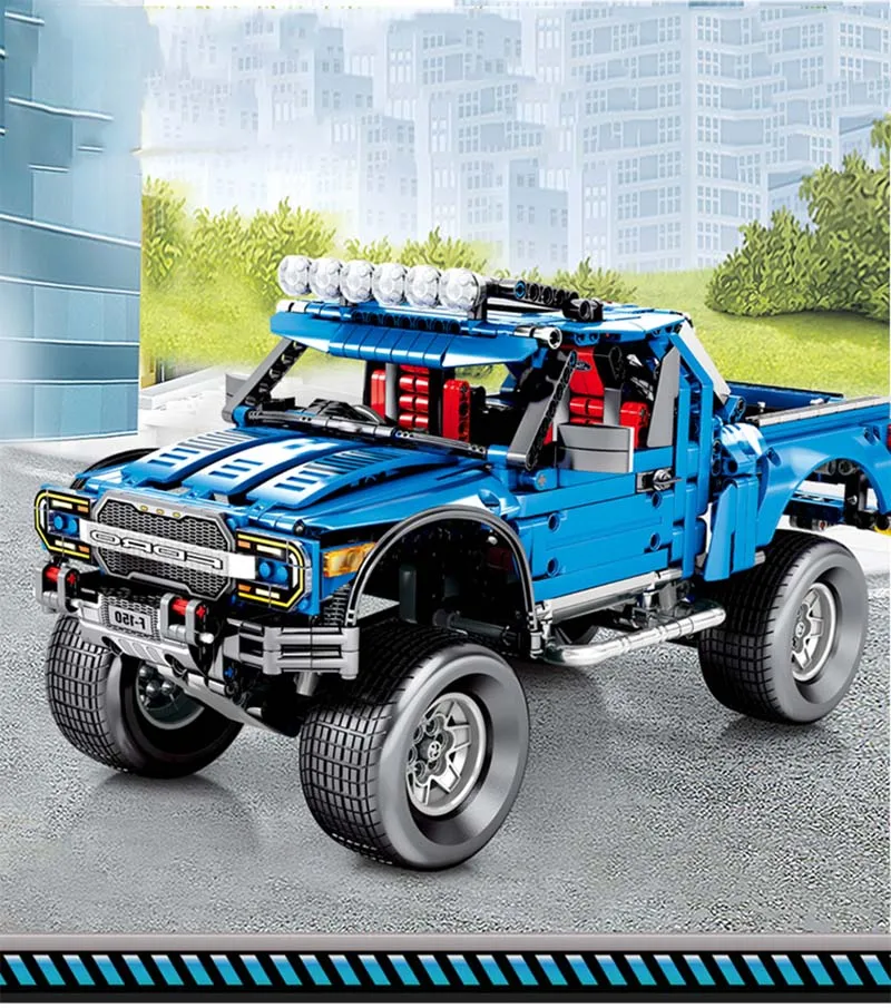 DIY новая техническая серия F-150 Raptor Pickup модель автомобиля Строительные блоки Набор кирпичей Sembo 701970 обучающая Детская Классическая Игрушка