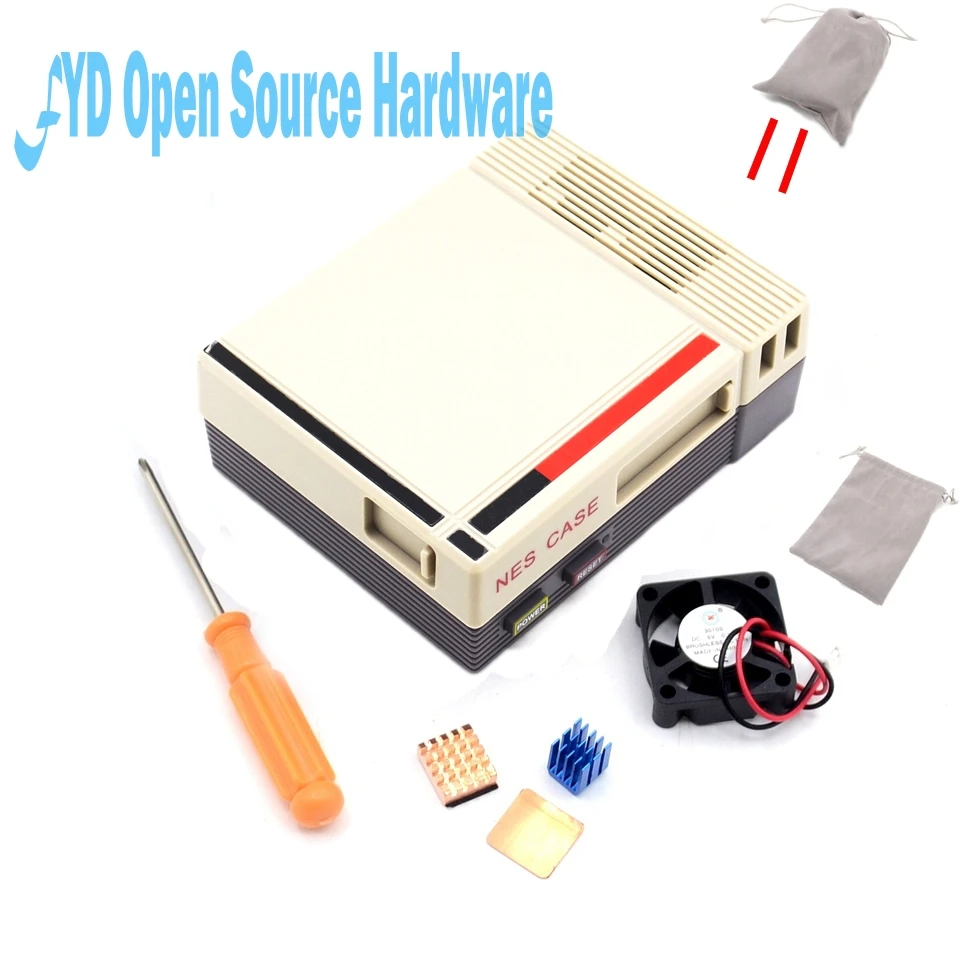 Чехол NESPI черного цвета с вентилятором для Raspberry Pi 3 / 2 B + 1 комплект|case for raspberry