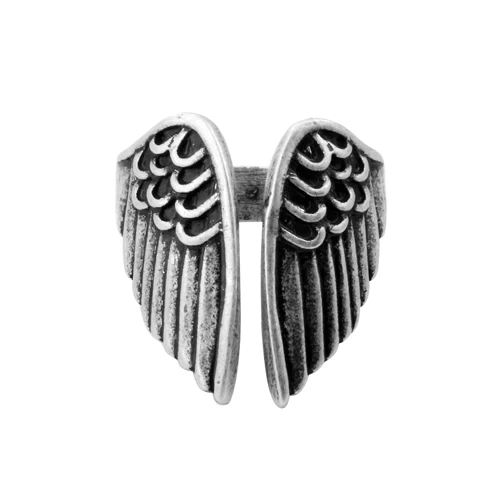 Antique Silver 1 шт. перьевые кольца Крылья дропшиппинг античное серебряное перстень кольцо для женщин панк кольца ювелирные изделия ручной работы высокое качество RG152 - Цвет основного камня: Antique Silver