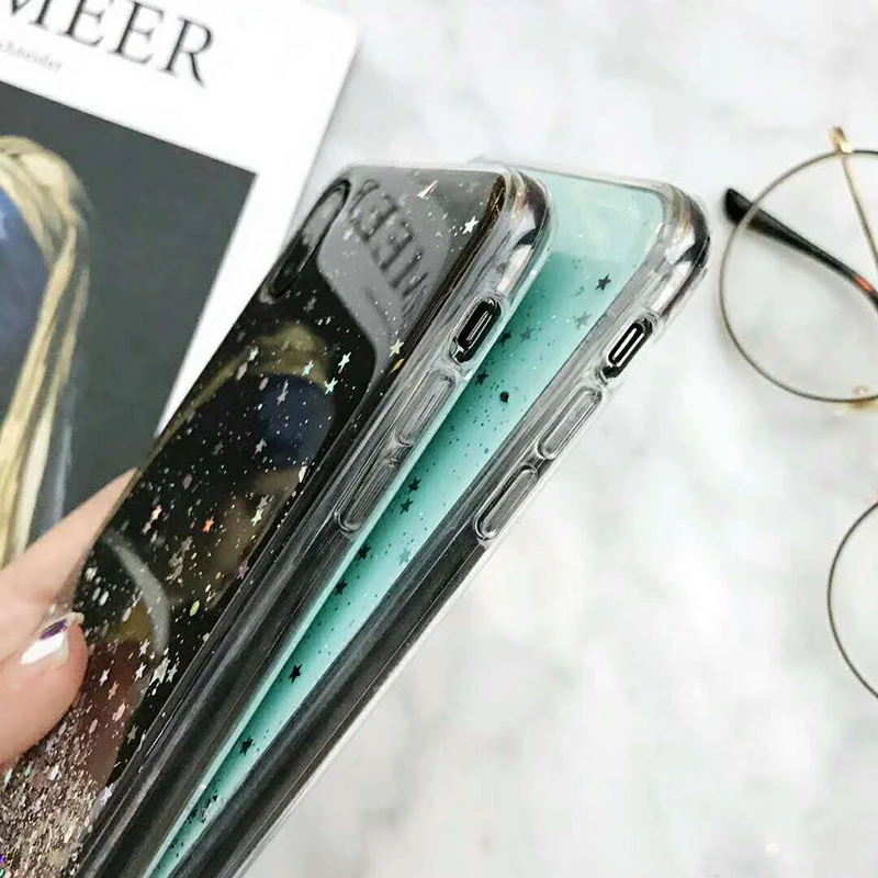 Прозрачный чехол с эпоксидной звездой для Huawei P30 Pro Mate 20 P20 lite блестящий Блестящий
