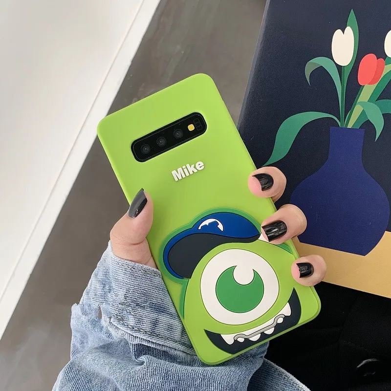 DCHZIUAN милый мультяшный чехол для телефона samsung Galaxy S10 S10 Plus S10e S9 S8 Plus Note 8 9 Sulley Mike 3D чехол с ремешком