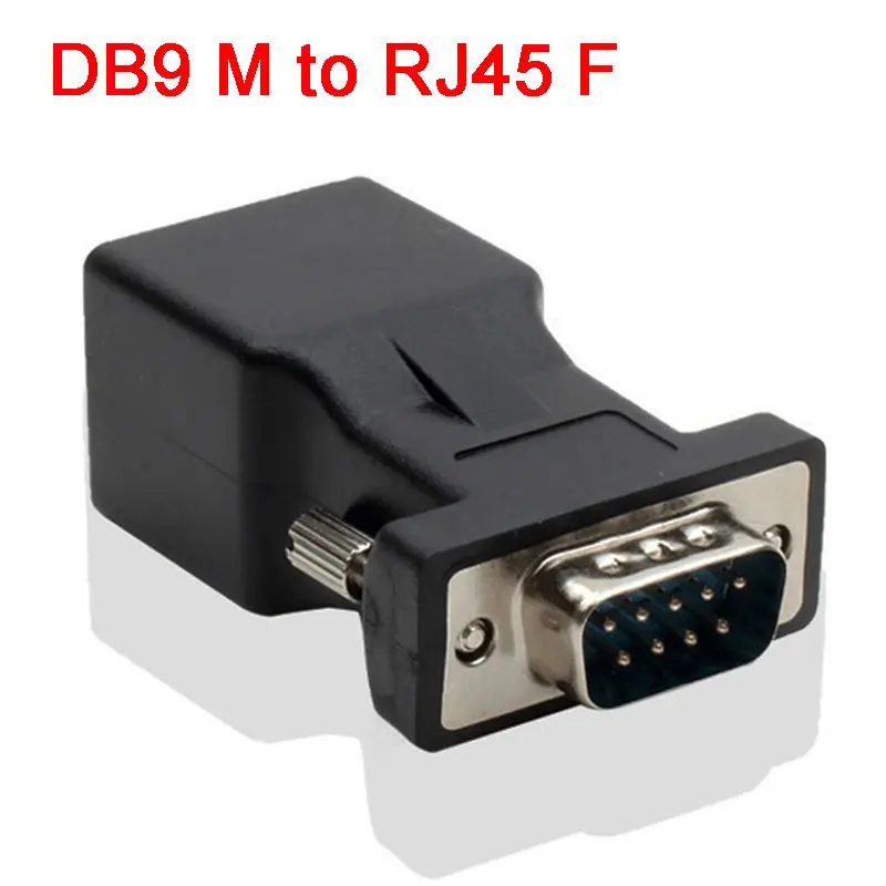 Переходник DB9 male RS232 COM Male Port to RJ45 Female расширитель порта для CAT5 CAT6 сетевой Ethernet