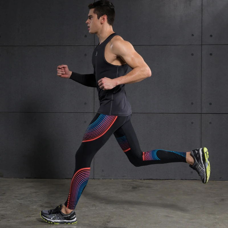 Мужские сжатия Бег Штаны спортивные jogger бег Колготки Баскетбол тренажерный зал