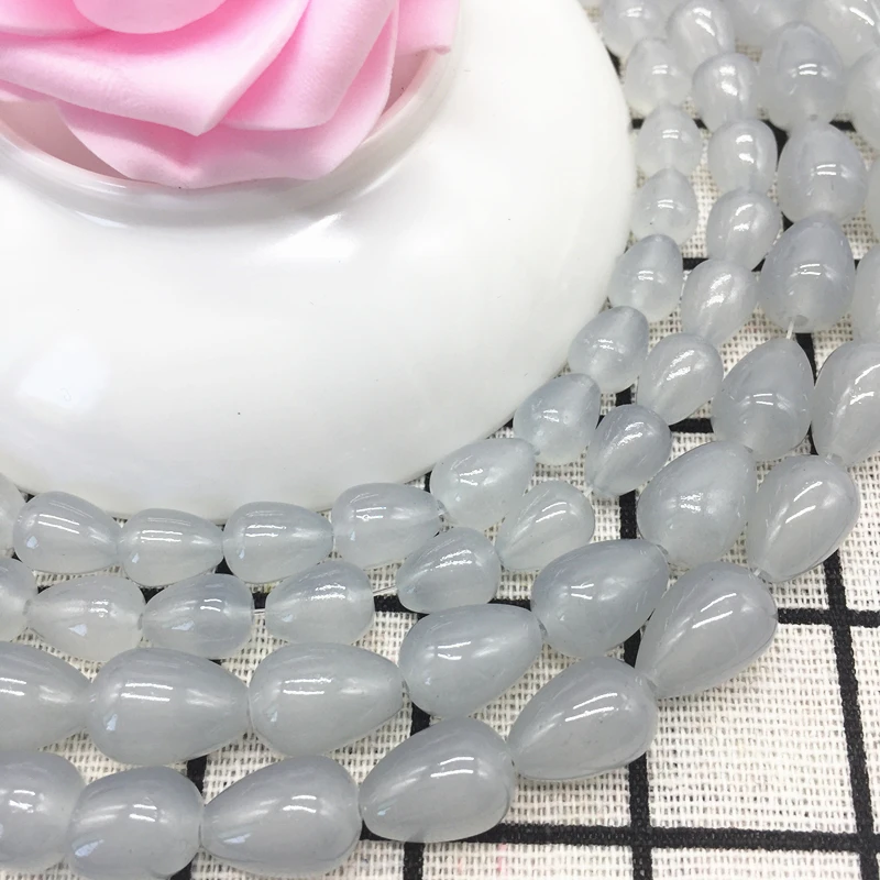 DIY 8x11 11x14 мм каплевидные стеклянные бусины с узором распорки для изготовления ювелирных изделий оптом - Цвет: SD07