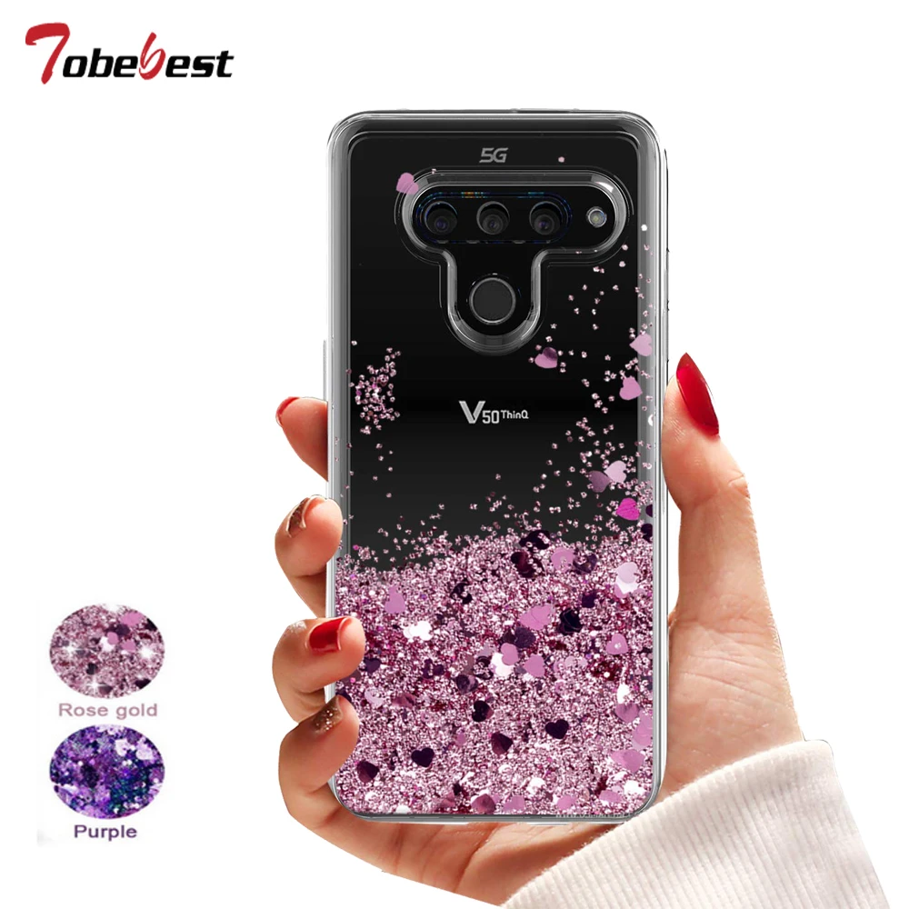 Блестящий Жидкий чехол для LG V50 ThinQ 5G силиконовый Dynamic Qicksand Star Cover |