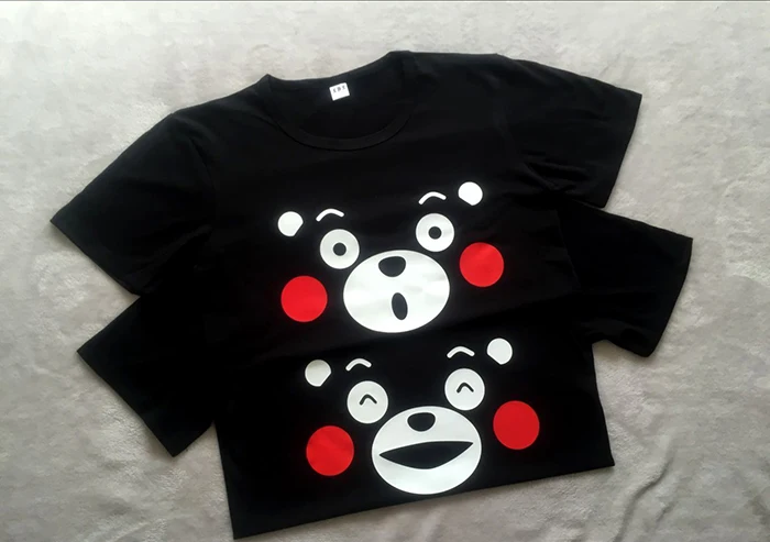 Kumamon/очень милая свободная черная футболка Летняя хлопковая Футболка модная