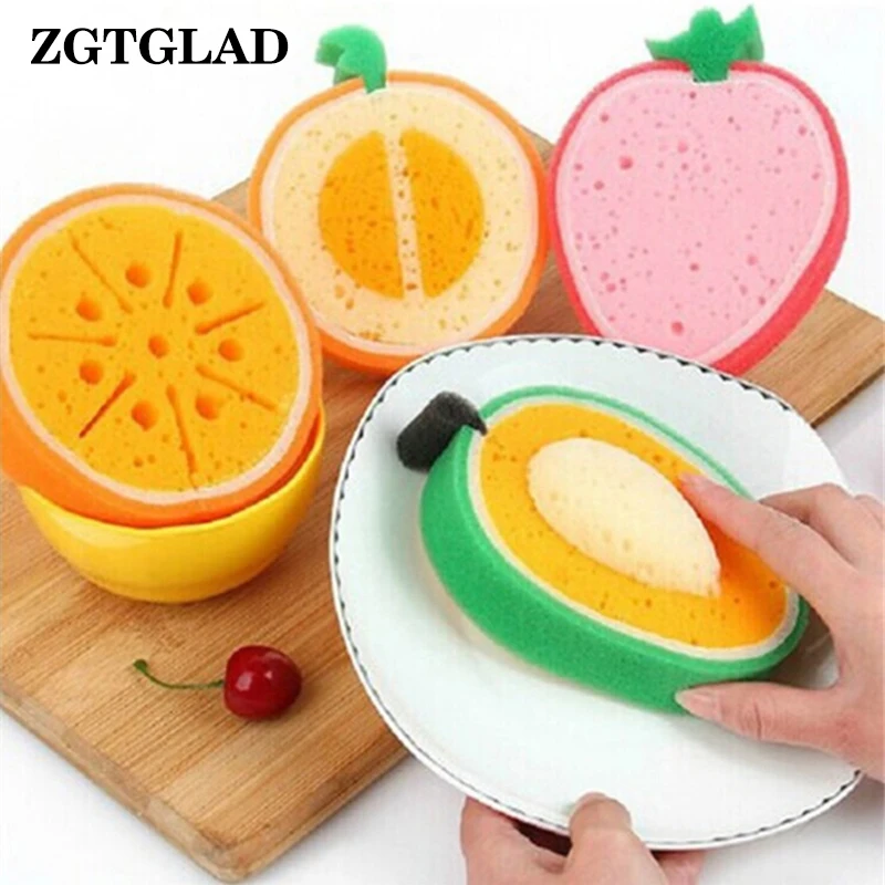 ZGTGLAD 1 шт волшебный Поролоновый спонж милые фрукты губка для протирания чистая