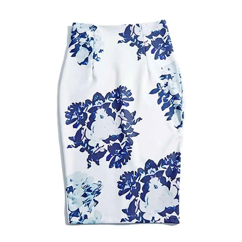 Винтажная одежда 2019 красивая юбка карандаш с принтом юбки средней длины высокой