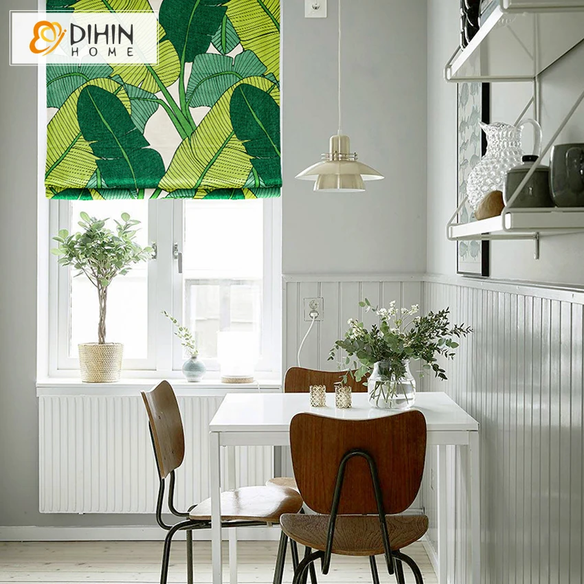 

DIHIN HOME High Quality Blackout Roman Blinds For Living Room Window Treatment Rollor Blind For Bedroom Custom Made Curtain