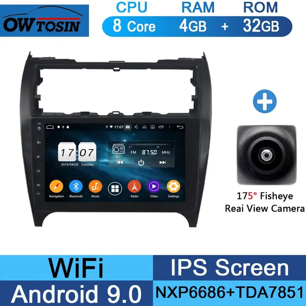 32G Fisheye Camera 10," ips 8 Core 4G Оперативная память+ 64G Встроенная память Android 9,0 автомобиль dvd-радио GPS для Toyota Camry 2012 2013 DSP CarPlay попугай BT - Цвет: 32G Fisheye Camera