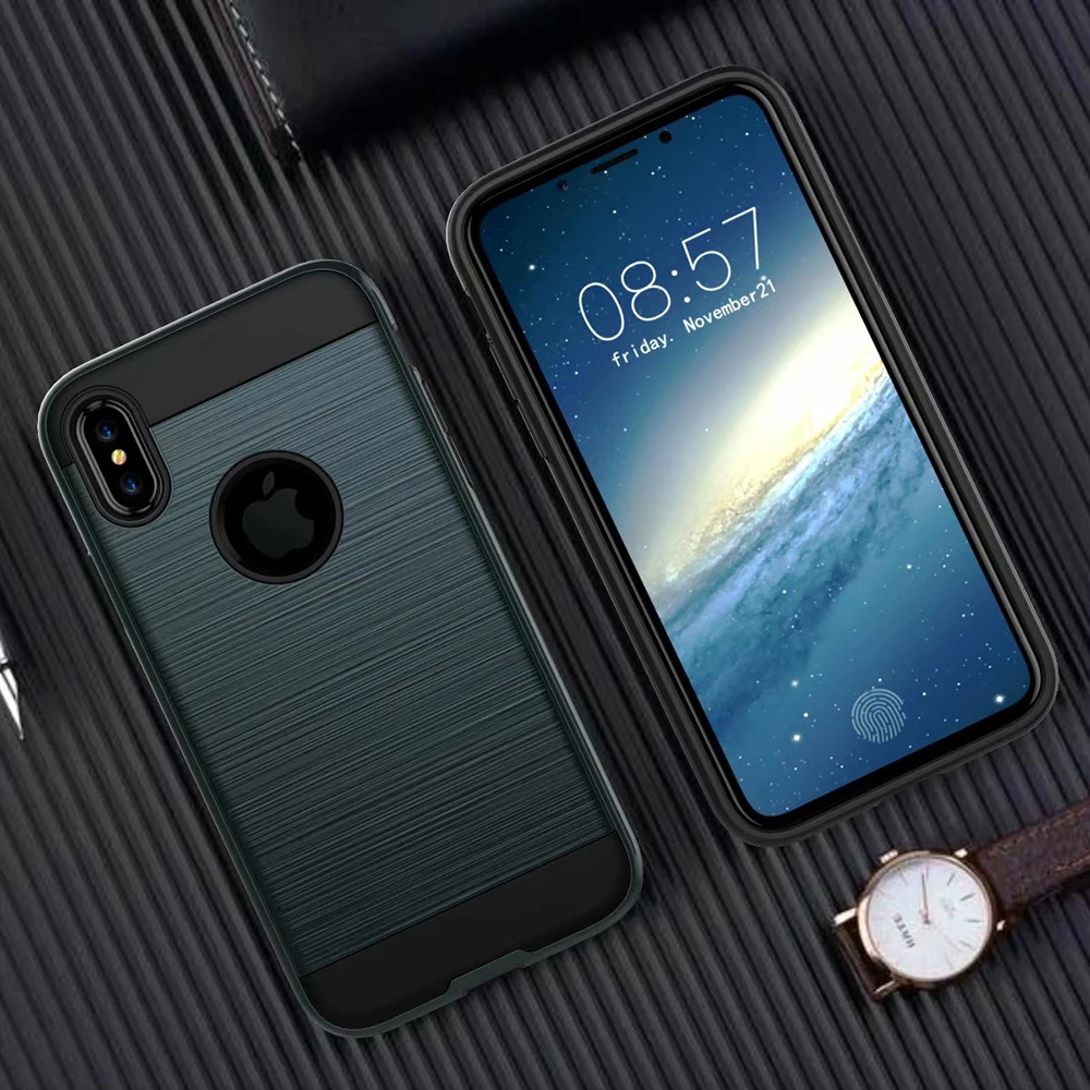 Гибридный прочный армированный чехол для Apple iPhone X 8 7 6 6S Plus 5 ярких противоударных