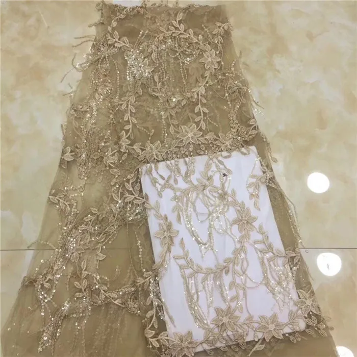 

Luxury French tulle mesh material nice embroidery net lace textile for wedding/party PDN255(5yards/lot)