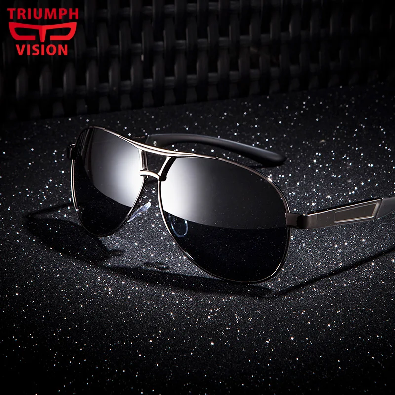 Солнцезащитные очки Triumph Vision большие поляризационные для мужчин в стиле пилота