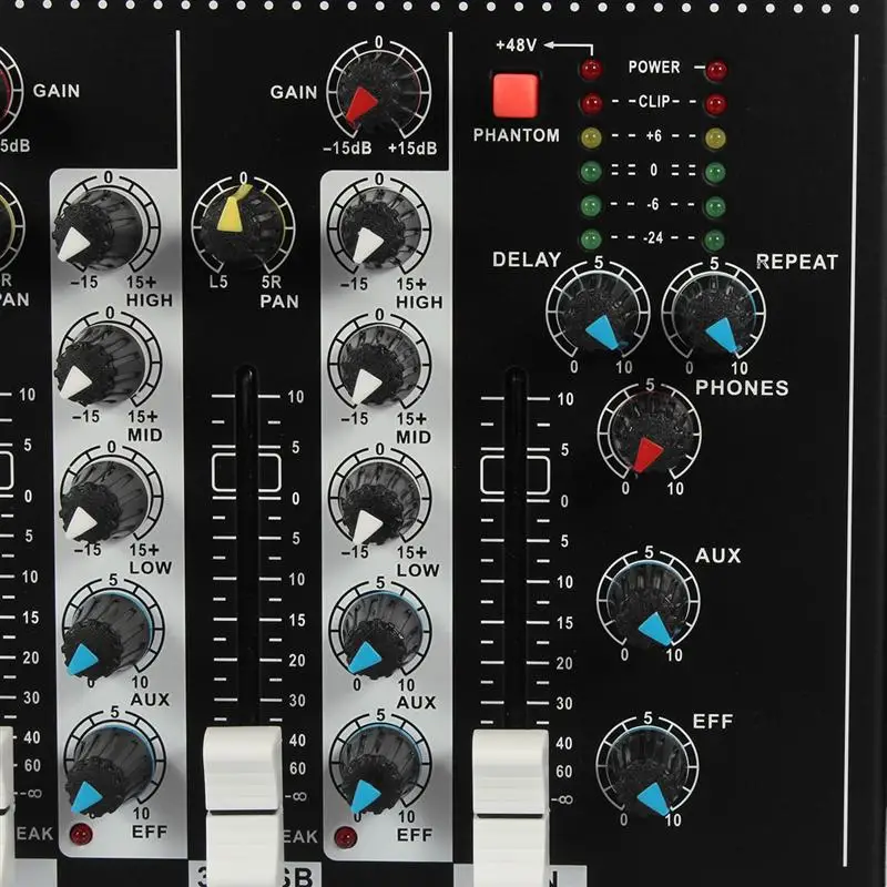 LEORY Профессиональный USB 4 канала DJ цифровым микшером Управление; с цифровой задержки bluetooth мини аудио DJ Mezclador получить Управление