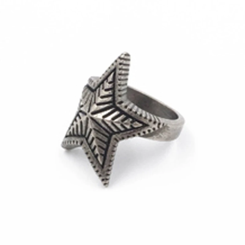 Мужское Винтажное кольцо мужское из нержавеющей стали в стиле панк со звездой