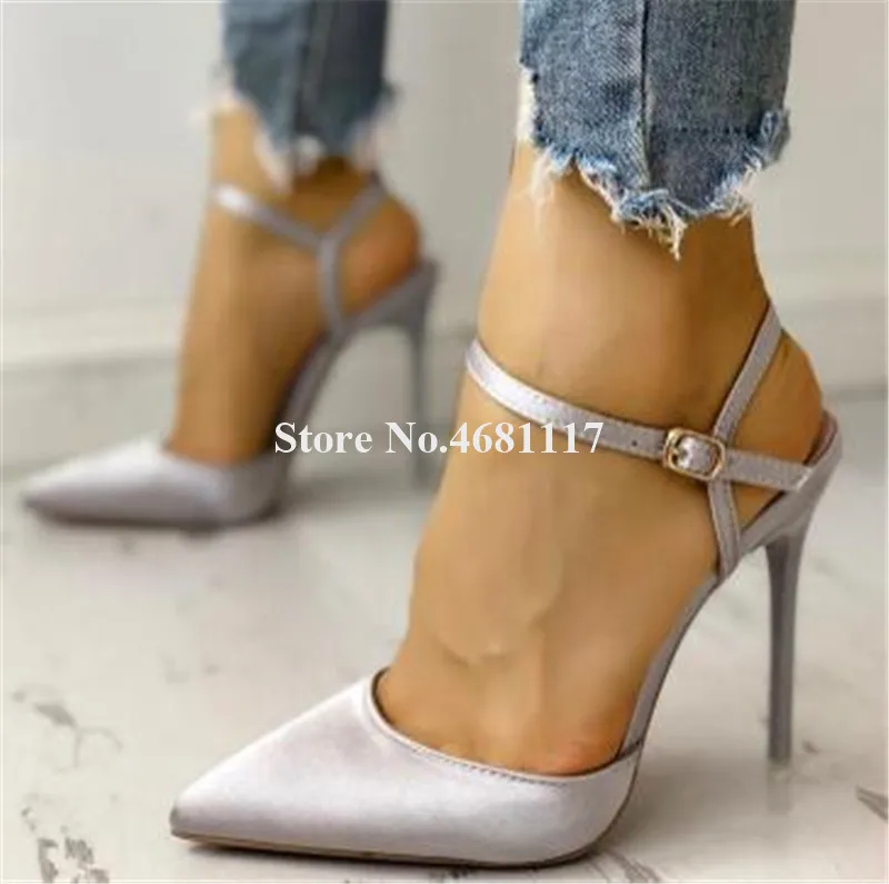 Женские элегантные модные атласные туфли лодочки на шпильке с острым носком