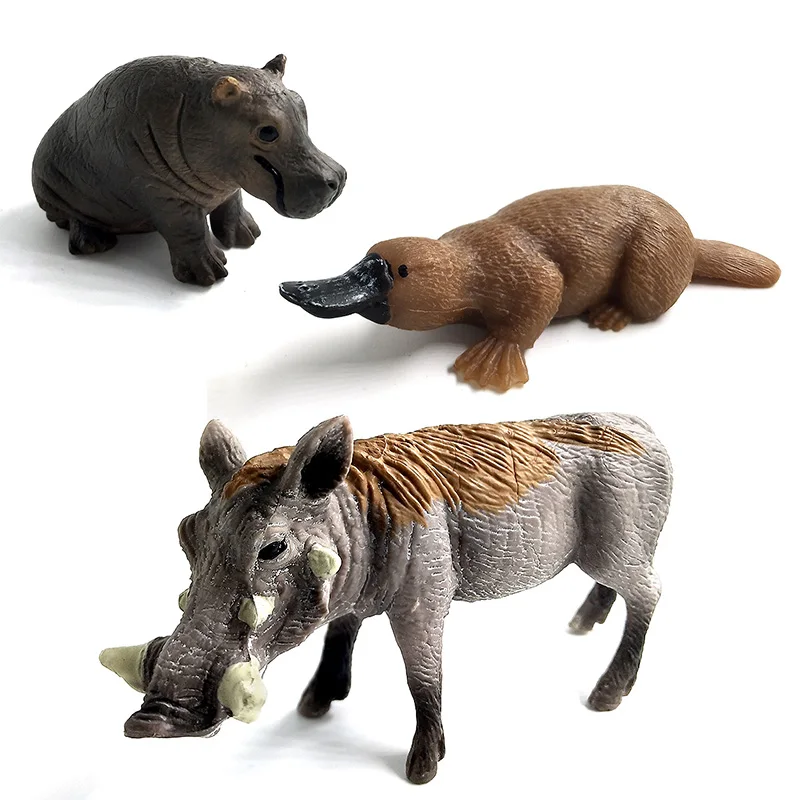Имитация лесных диких животных модель Hippo Warthog Chimpanzee полярный мишка олень