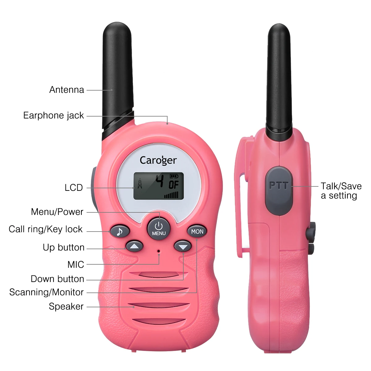 2 шт. CR388A дети Walkie Talkies Интерком 8 каналов PMR446 МГц двухстороннее радио 3300 метров