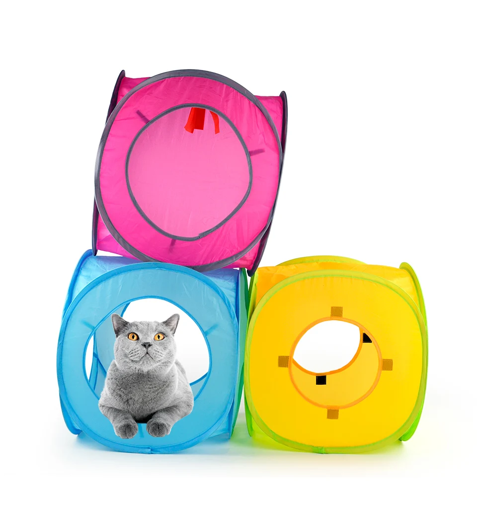 Смешные, для кошек и котят Pet Игровая палатка-туннель игровая площадка игрушки открытый складной туннель для кошек Комбинируемые игрушки для кошек