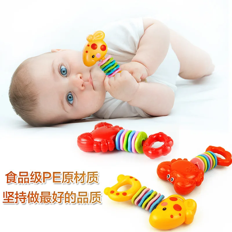 Plastic Hand Bell Rattle Funny Educational Mobiles Toys Xmas Birthday Gifts1pc Rattles Develop Baby Intelligence Grasping | Игрушки и