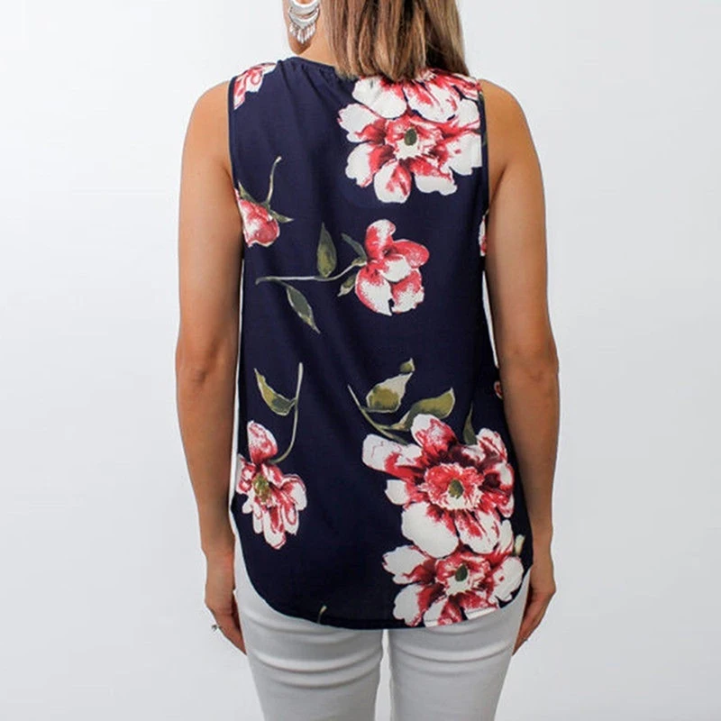 Женская майка с v образным вырезом цветочным принтом Camisetas Mujer футболка без