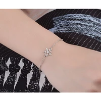 lukeni trendy snowflake silver women bracelets jewelry fashion girl 925 silver anklets bracelet accessories christmas lady gift