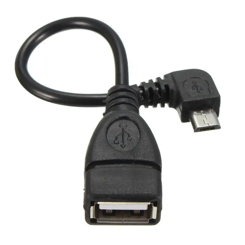 Удлинительный кабель адаптер с левым углом 90 градусов Micro Male на Usb 2 0 Female OTG|Кабели