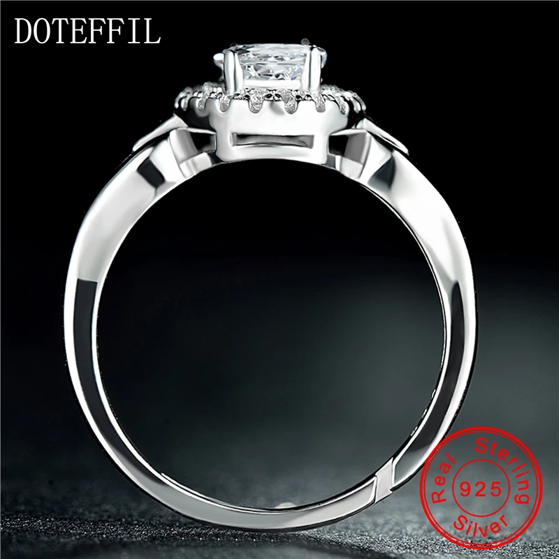 Женское кольцо из серебра 925 пробы с фианитом 5 карат|wedding band ring|band ringrings for women |