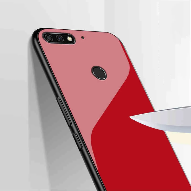 Роскошный стеклянный чехол для huawei P Smart/P Smart 2019 силиконовый из ТПУ + стеклянная