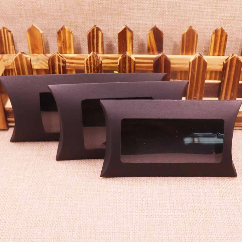 Новый 50 шт 2019 Сделай Сам прозрачный крафт-бумага окно подушка коробка 12 5x8x2 см/12 5x7x