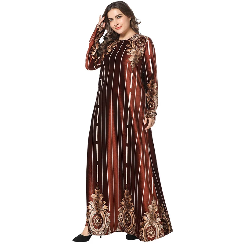 Осень abaya мусульманское хлопковое свободное Макси платье арабский Абая s пакистанский Дубай исламский принт оборками патч платья Vestidos большой размер