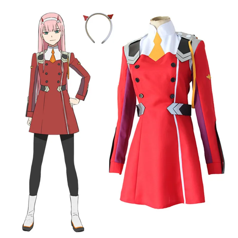 ZERO TWO костюмы для косплея красное платье японского аниме Дарлинг в франкс одежда