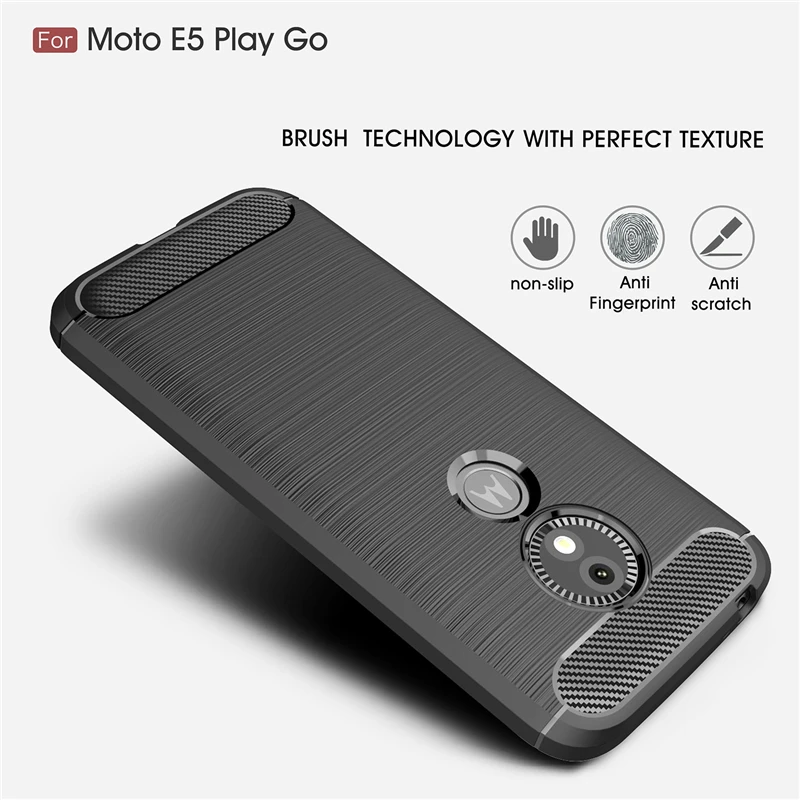 Wolfrule For Capas Motorola Moto E5 Play Go Case Bumper Full Protective Rugged Carbon Fiber Funda Cover | Мобильные телефоны и