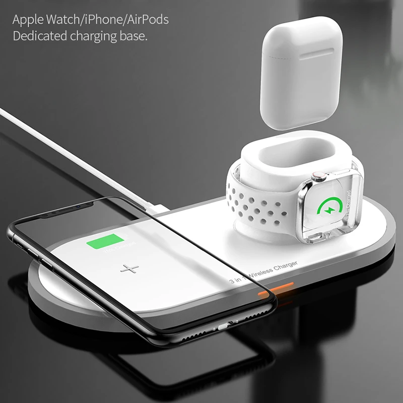 Беспроводное зарядное устройство 15 Вт Qi для Iphone Xsmax XR XS 3 в 1 быстрое быстрая